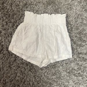 White Eyelet Shorts Size S